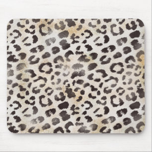 Leopard Skin in Tangerine Ivory Mouse Mat