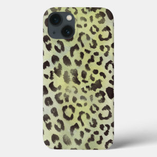 Leopard Skin in Tangerine Lime Green iPhone 13 Case