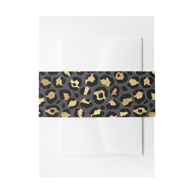 Leopard skin invitation belly band (Front Example)