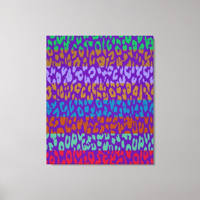 Leopard Skin Multicolor Stripe Pattern 4 Canvas Print (Front)