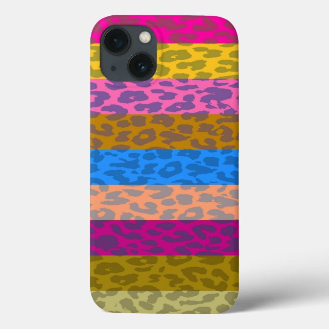 Leopard Skin Multicolor Stripe Pattern Case-Mate iPhone Case (Back)