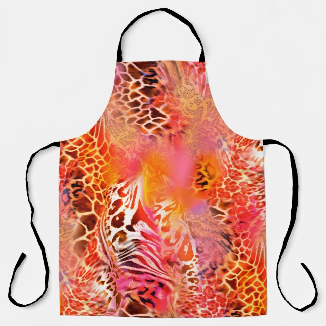 leopard skin pattern fabric leopard,abstract,anima apron (Front)