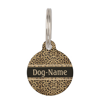 Leopard Skin Pattern Personalise Pet Tag