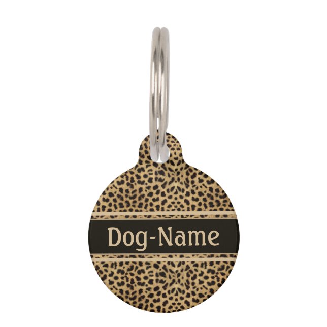 Leopard Skin Pattern Personalise Pet Tag (Front)