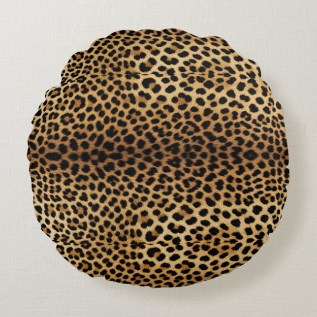 Leopard Skin Pattern Round Cushion (Front)