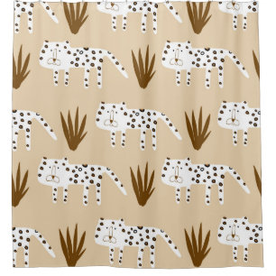 Leopard skin pattern shower curtain