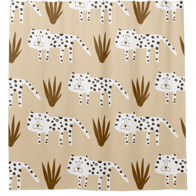 Leopard skin pattern shower curtain (Front)