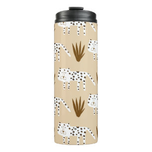 Leopard skin pattern thermal tumbler