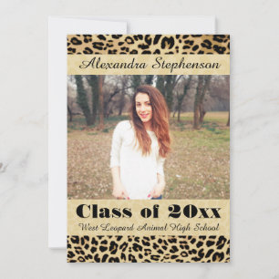 Leopard Skin Photo Graduation Announcement