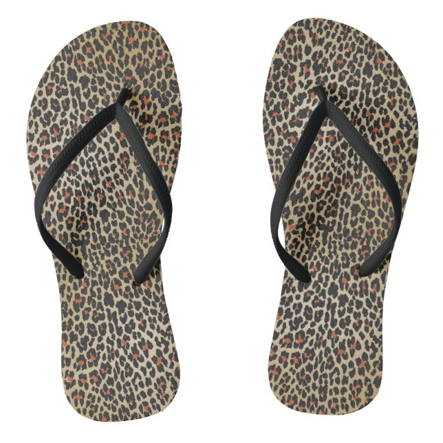 Leopard Skin Print Flip Flops (Footbed)
