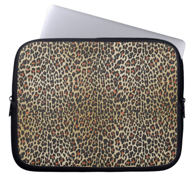 Leopard Skin Print Laptop Sleeve (Front)