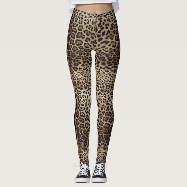 Leopard Skin Print Leggings (Front)