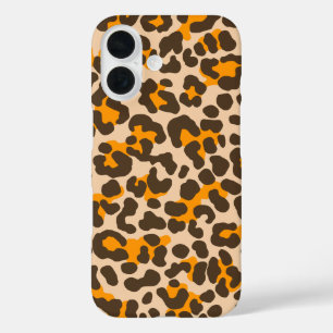 Leopard Skin Print Pattern Mustard Yellow Brown iPhone 16 Case