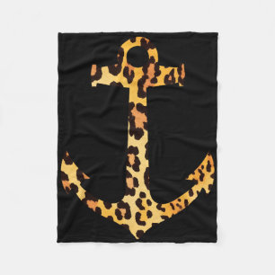 Leopard Skin Print Pattern Nautical Boating Sailin Fleece Blanket