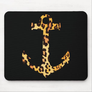 Leopard Skin Print Pattern Nautical Boating Sailin Mouse Mat