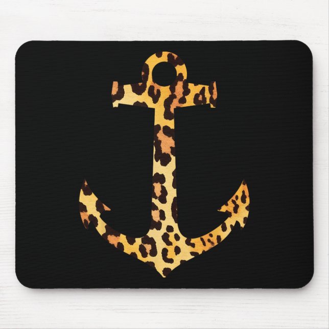 Leopard Skin Print Pattern Nautical Boating Sailin Mouse Mat (Front)