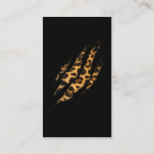 Leopard Skin Print Torn Claw Business Card