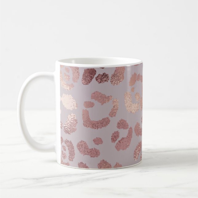 Leopard skin: rose gold elegance. coffee mug (Left)