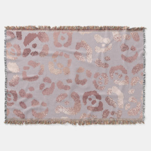 Leopard skin: rose gold elegance. throw blanket