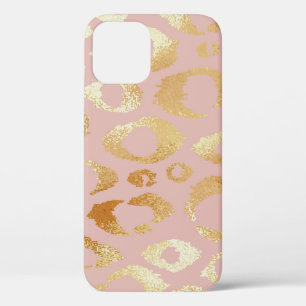 Leopard skin, rose gold texture iPhone 12 case