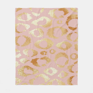 Leopard skin, rose gold texture fleece blanket