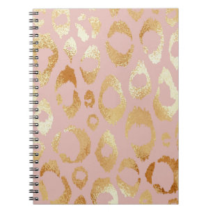Leopard skin, rose gold texture notebook