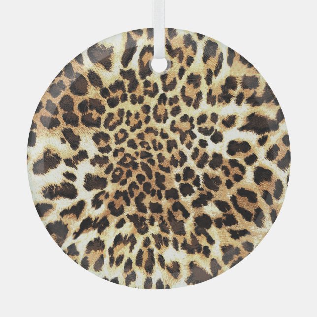 Leopard skin, seamless pattern design. glass tree decoration (Front)
