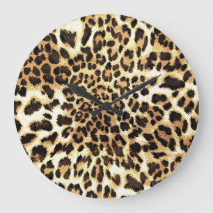Leopard skin, seamless pattern design. large clock