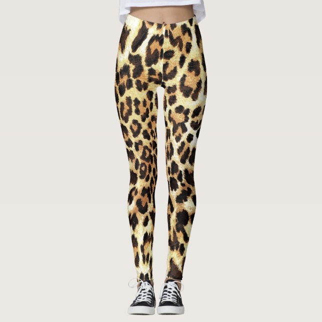 Leopard skin, seamless pattern design. leggings (Front)