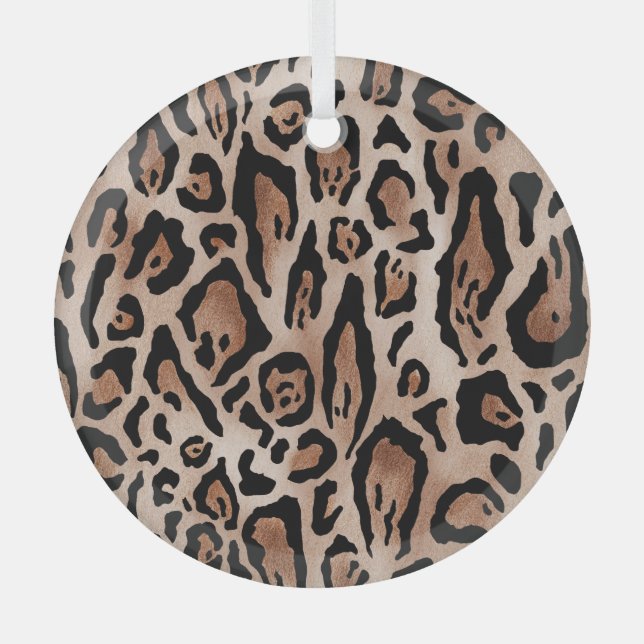 Leopard skin: seamless pattern. glass tree decoration (Front)