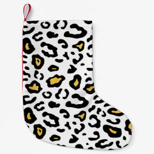 Leopard skin seamless pattern small christmas stocking