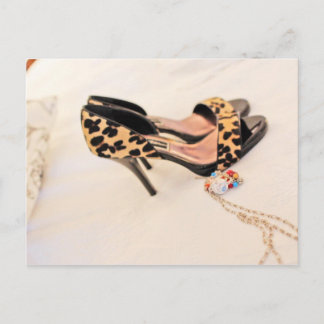 leopard skin shoes postcard