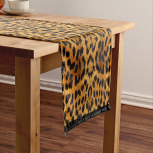 Leopard skin short table runner