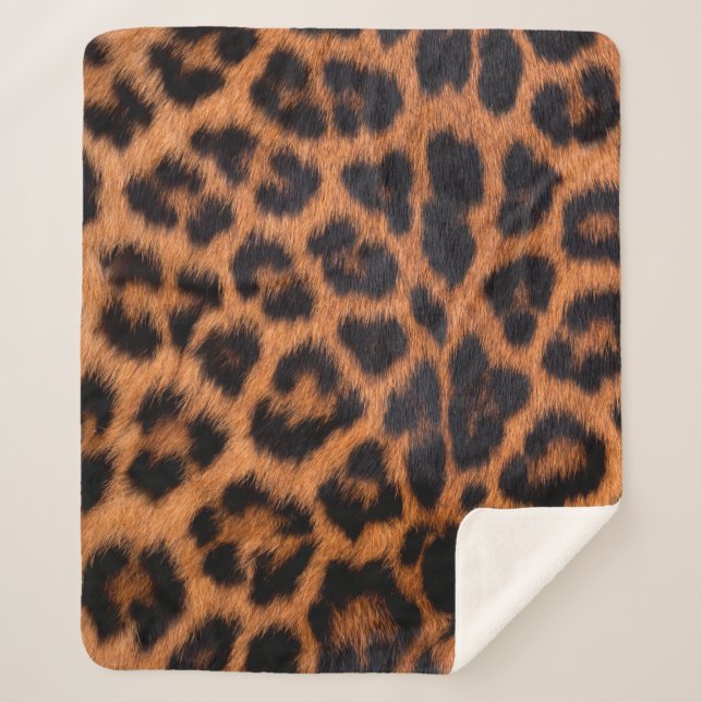 Leopard skin texture : Close-up leopard spot patte Sherpa Blanket (Front)