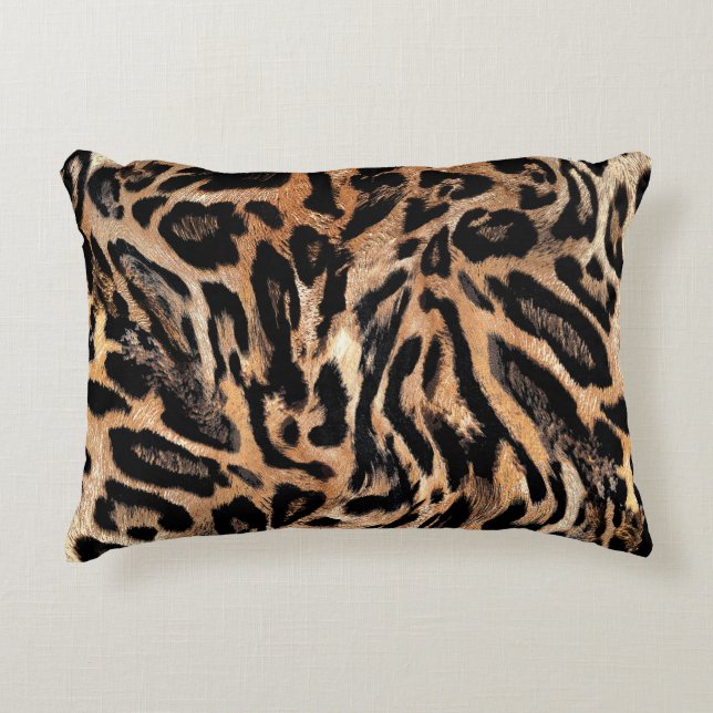 Leopard skin texture decorative cushion (Front)