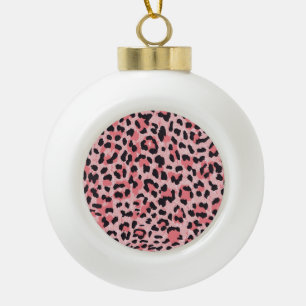 Leopard skin: vintage seamless texture ceramic ball christmas ornament