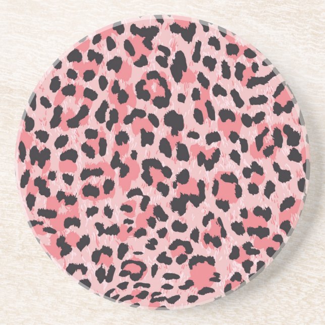 Leopard skin: vintage seamless texture coaster (Front)