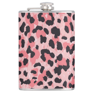 Leopard skin: vintage seamless texture hip flask