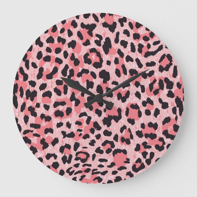 Leopard skin: vintage seamless texture large clock (Front)