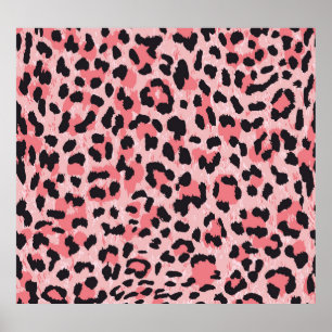 Leopard skin: vintage seamless texture poster