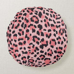 Leopard skin: vintage seamless texture round cushion