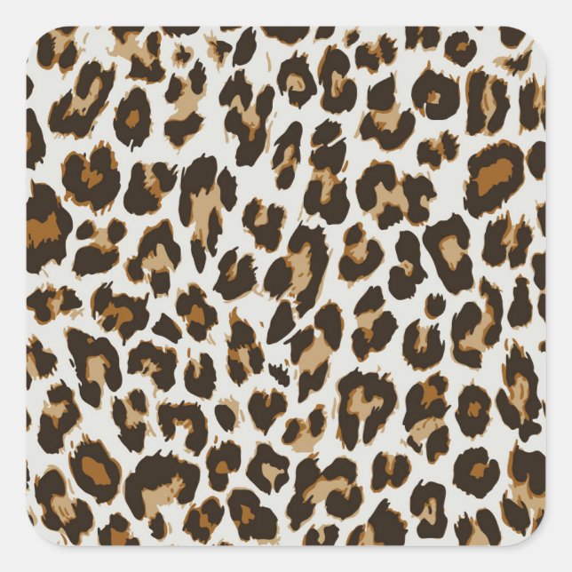 Leopard Skin: Vintage Seamless Texture Square Sticker (Front)