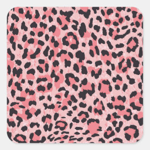 Leopard skin: vintage seamless texture square sticker