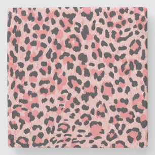 Leopard skin: vintage seamless texture stone coaster