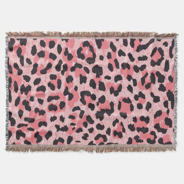 Leopard skin: vintage seamless texture throw blanket (Front)