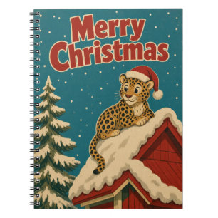 Leopard Snow Roof Animal Christmas Notebook