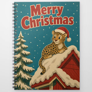 Leopard Snow Roof Animal Christmas Notebook