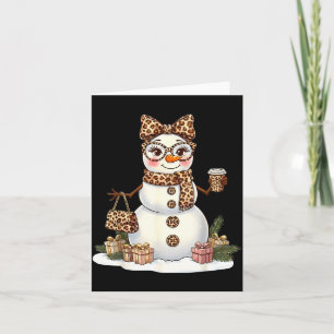 Leopard Snowman With Sungles Funny Christmas Women Card