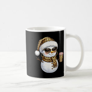 Leopard Snowman With Sungles Funny Christmas Women Coffee Mug