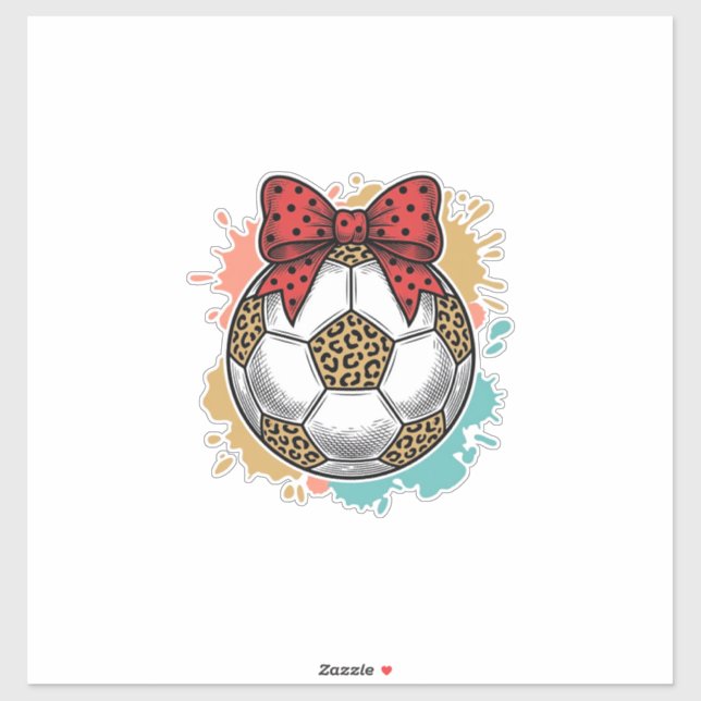 Leopard Soccer Bow Vintage Engraving Shirt Design_ (Sheet)